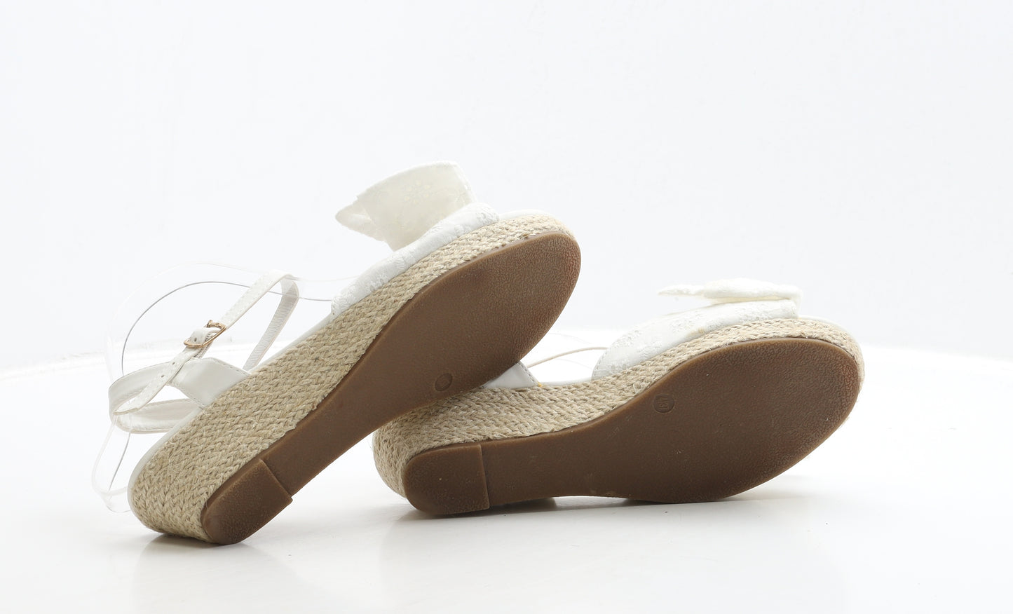 Matalan Womens White Polyester Espadrille Heel UK 4 37