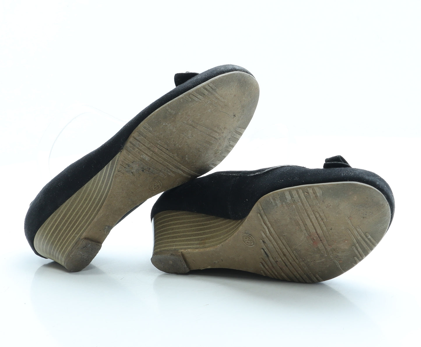 Preworn Womens Black Suede Court Heel UK 3 36