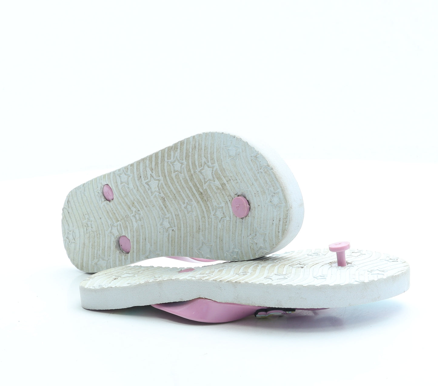 Preworn Girls Multicoloured Rubber Thong Sandal UK 2 34 - Unicorn