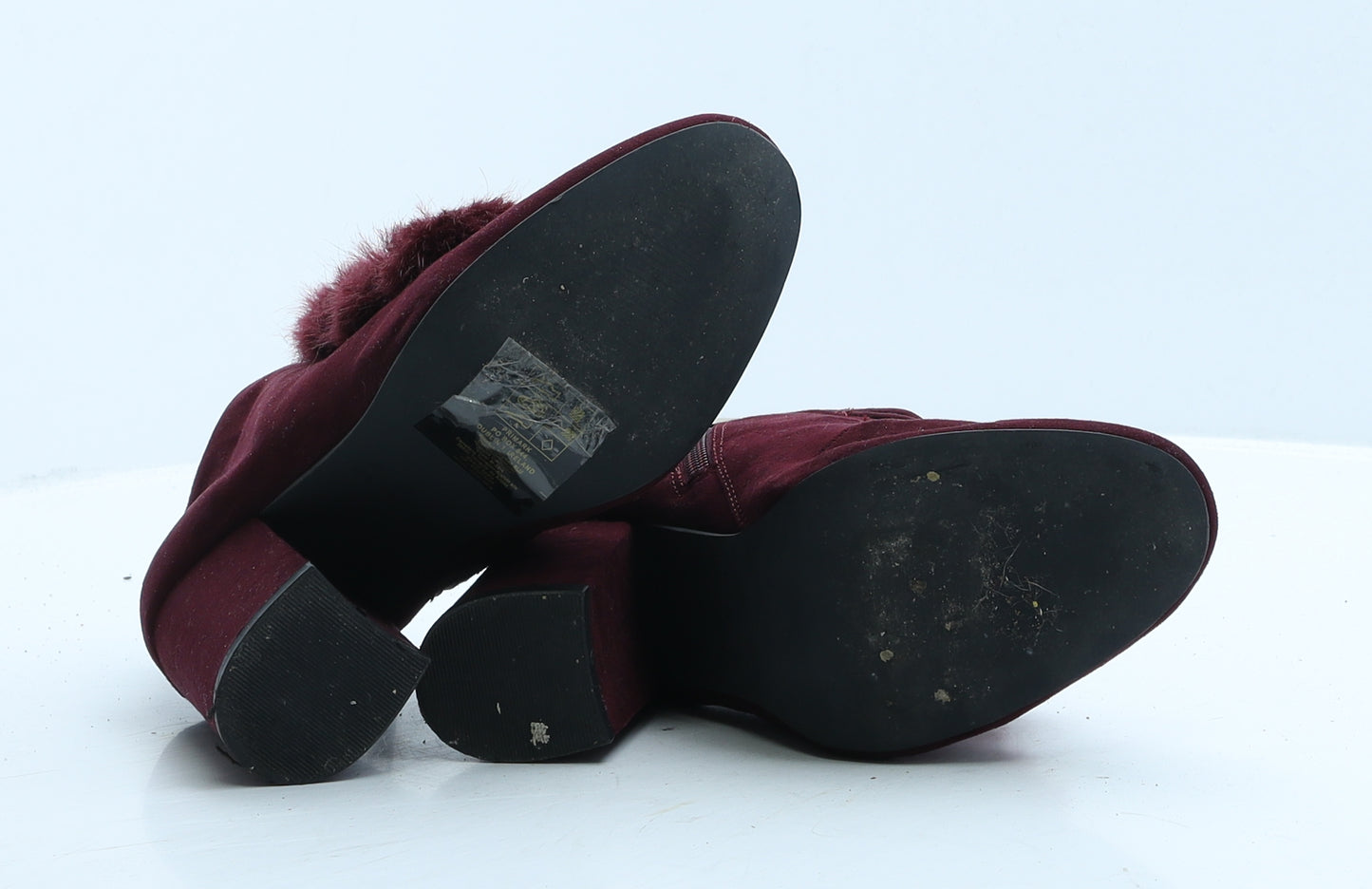 Primark Womens Red Suede Bootie Boot UK 4 37