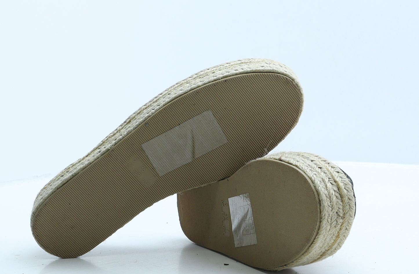 Primark Womens Multicoloured Geometric Polyester Espadrille Casual UK 5 38