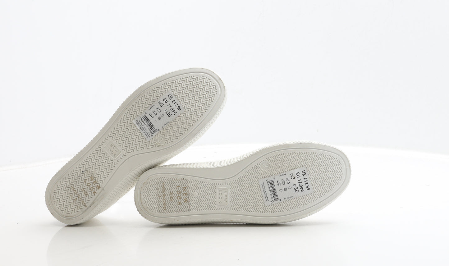 New Look Womens White Spotted Polyester Trainer UK 3 36