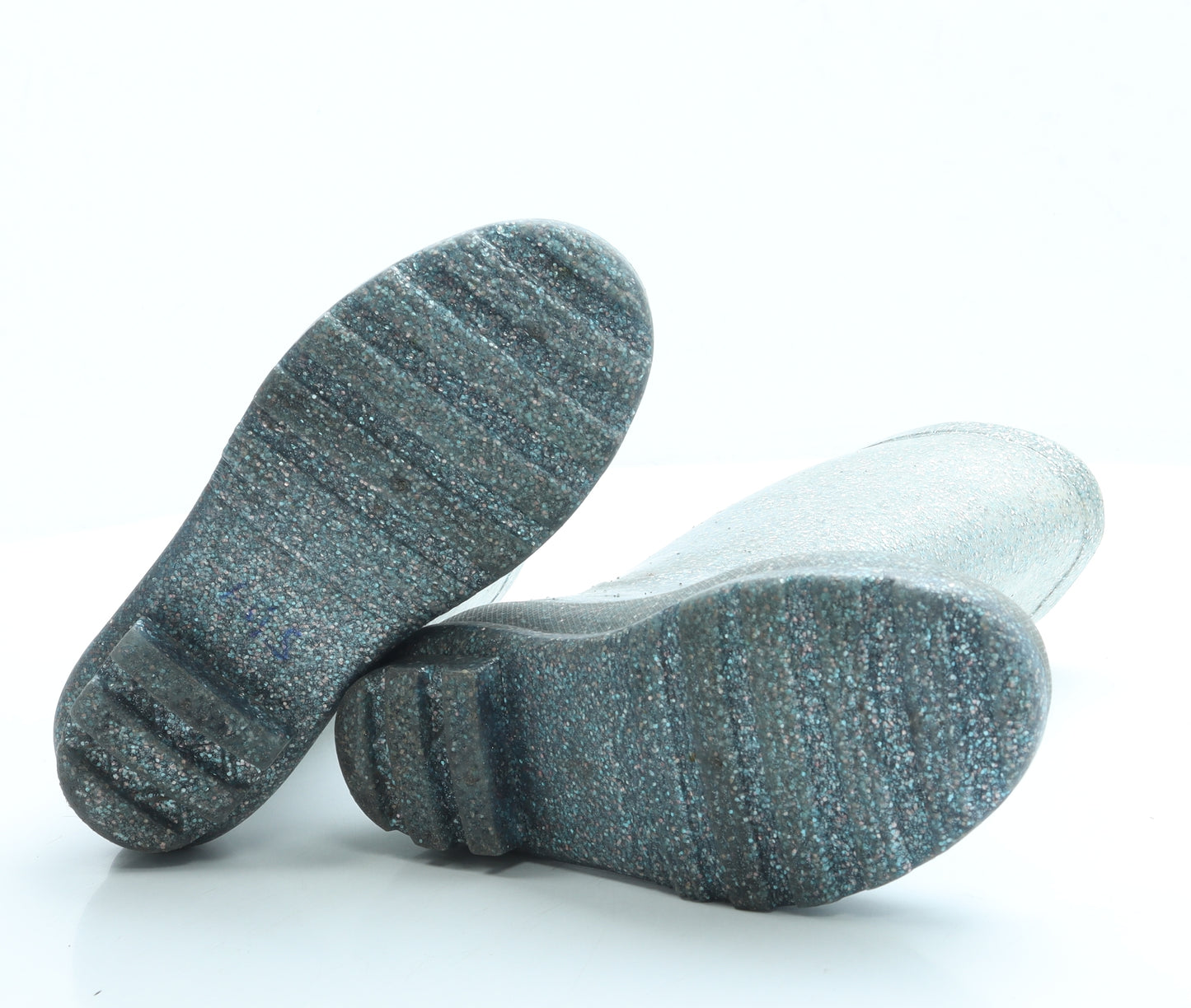 Welligogs Girls Silver Rubber Wellies Boot UK 1