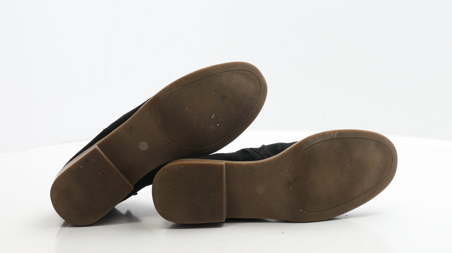 F&F Womens Black Suede Bootie Boot UK 5 38