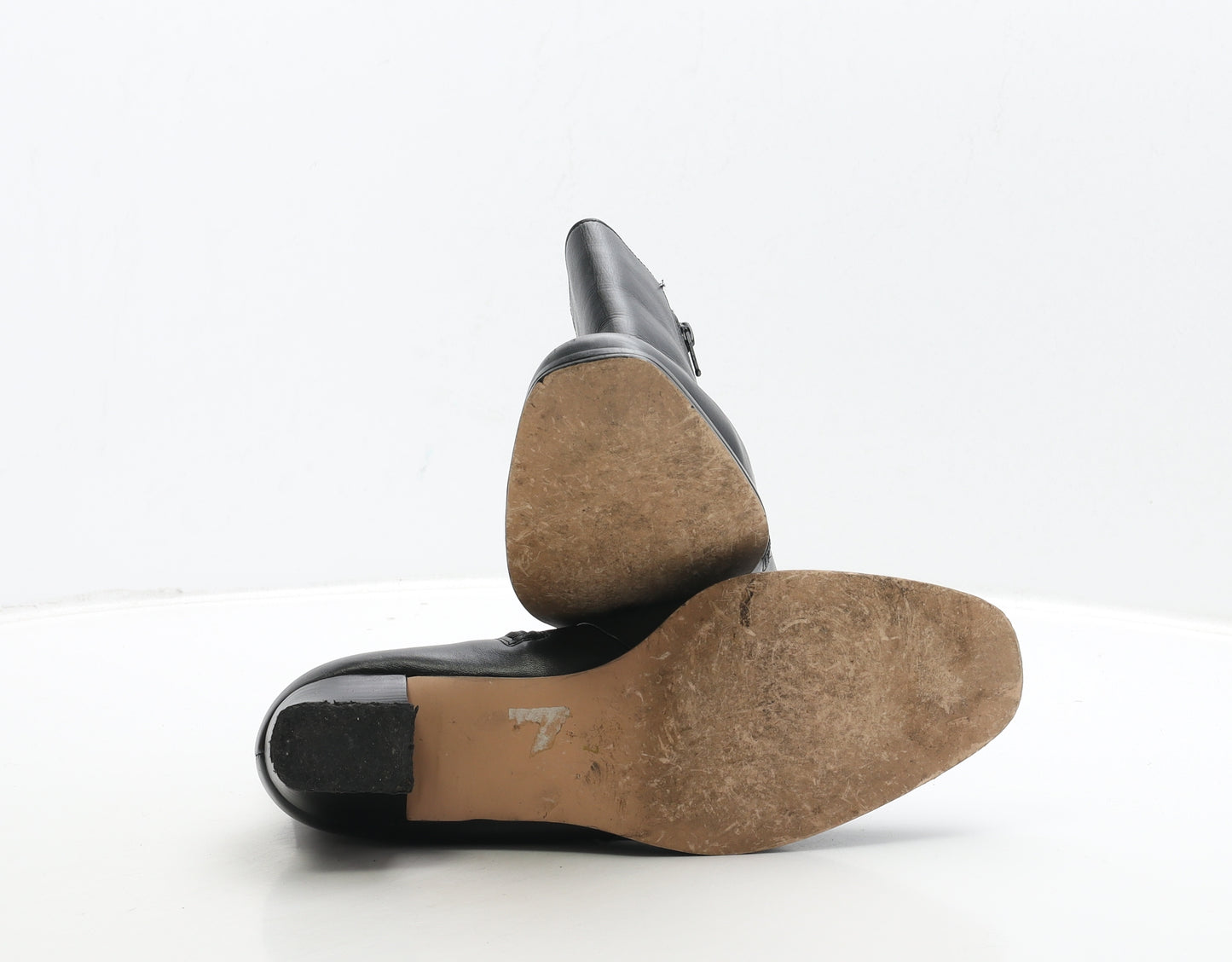 The Shoe Tailor Womens Black Leather Bootie Boot UK 7