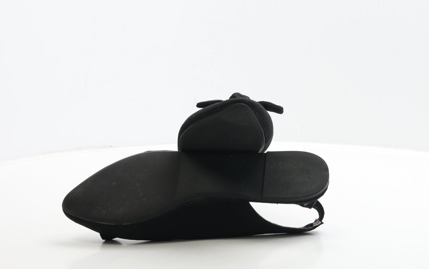George Womens Black Fabric Slingback Flat UK 7 40