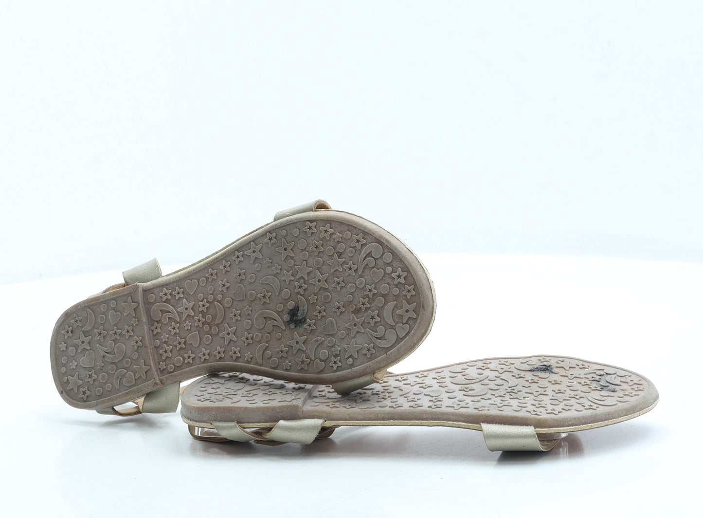 Pep & Co Girls Gold Leather Strappy Sandal UK 3