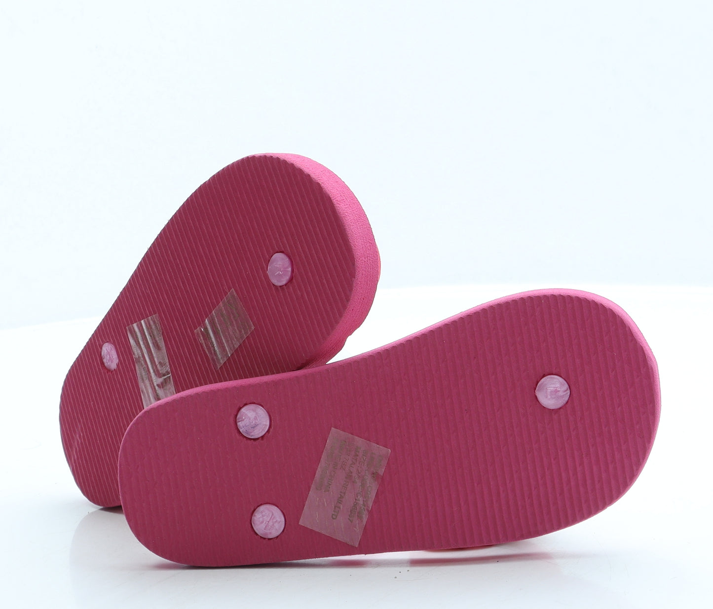 Preworn Girls Pink Floral Rubber Thong Sandal UK 2 34