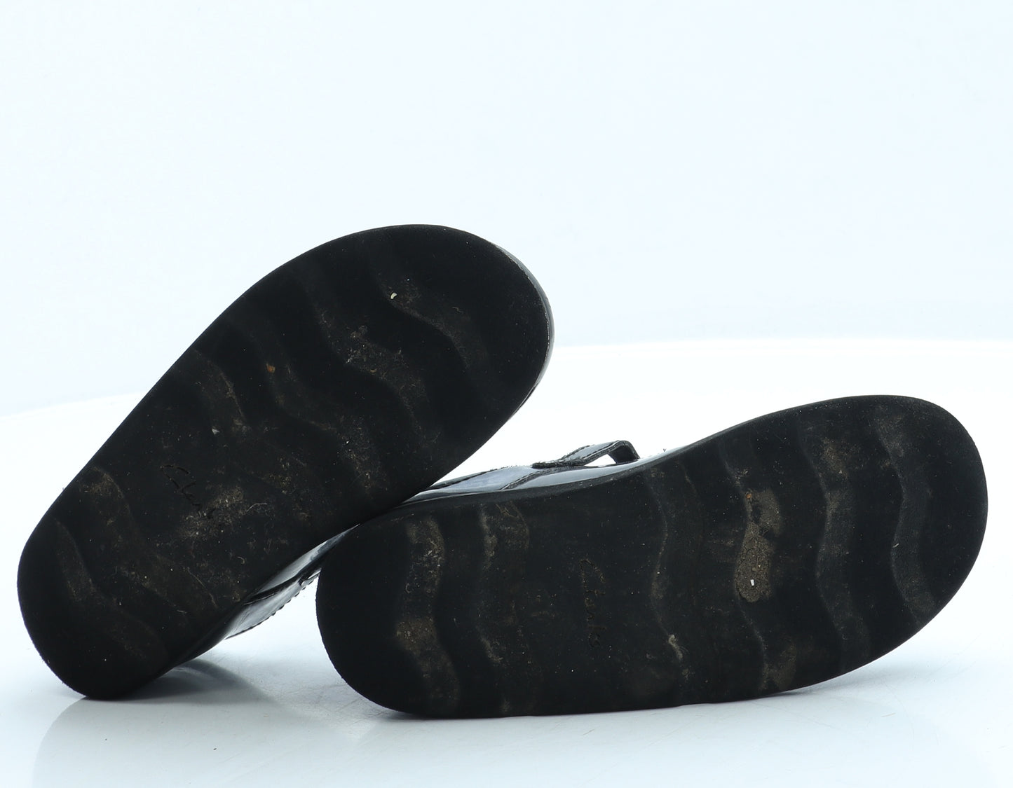 Clarks Girls Black Leather Mary Jane Flat UK 11 - School