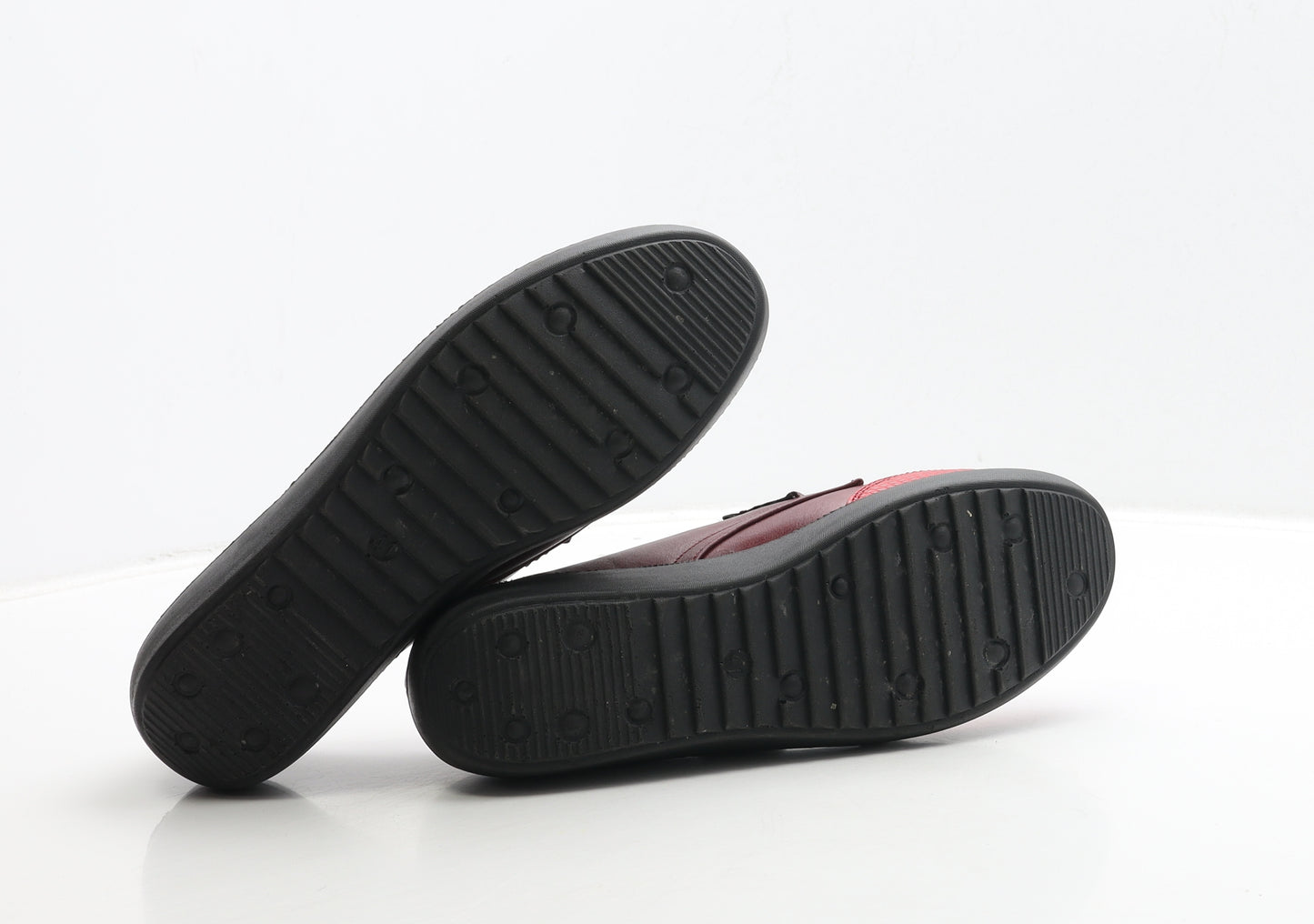 La Bottine Souriante Womens Red Geometric Leather Slip On Casual UK 7 41