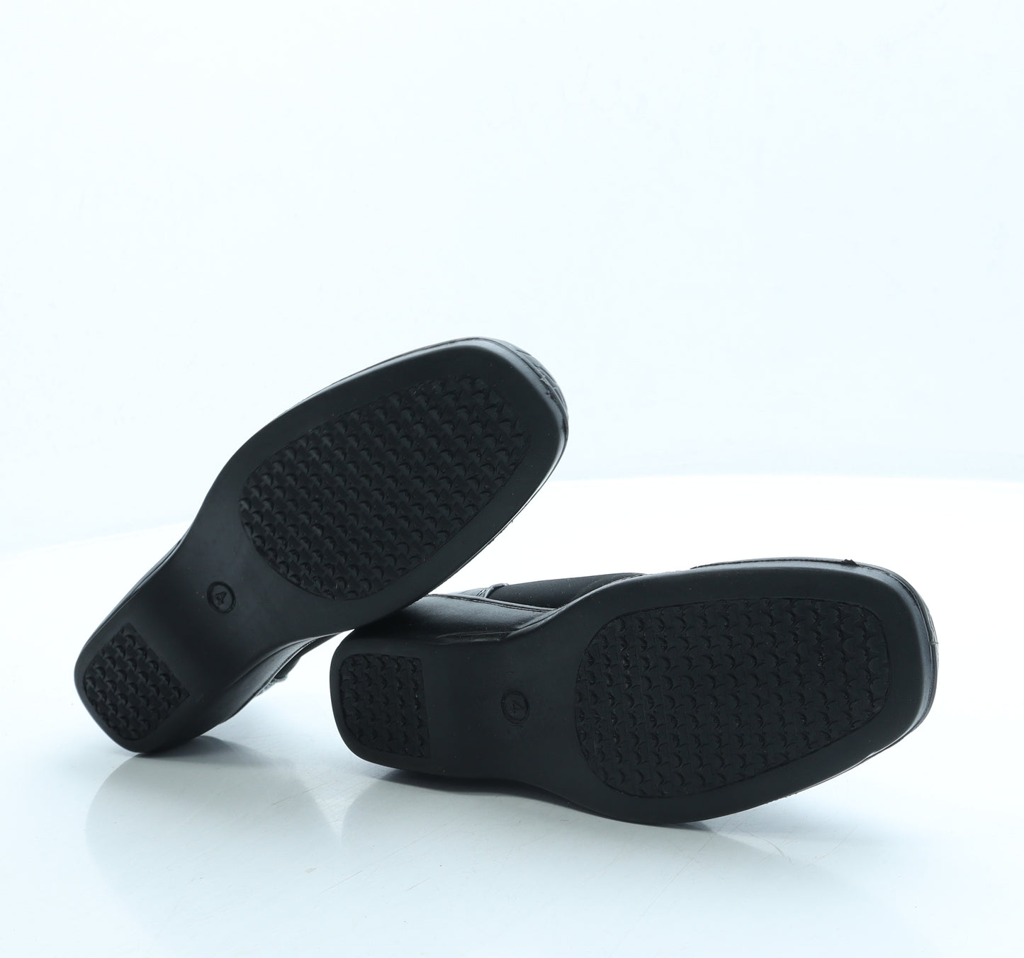 Preworn Womens Black Animal Print Polyester Slip On Flat UK 4