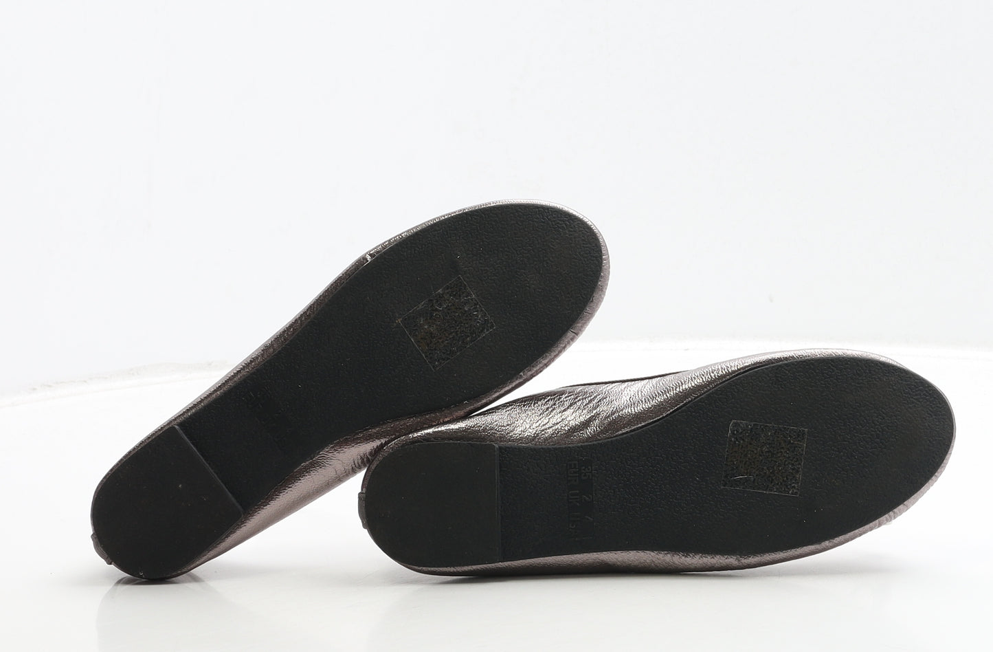 Primark Girls Grey Leather Ballet Flat UK 2 35