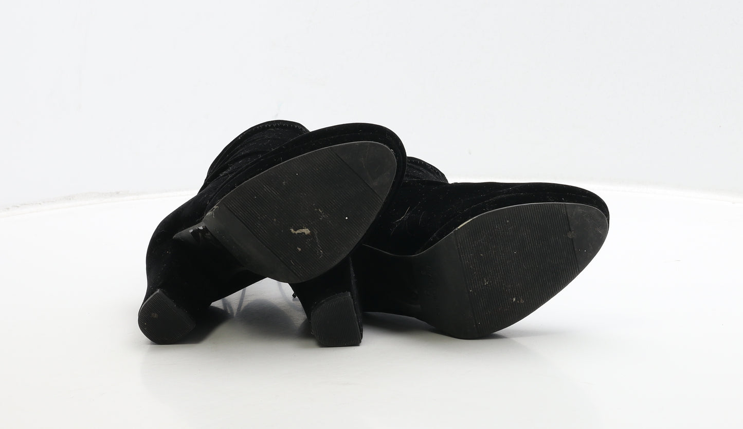 Primark Womens Black Polyester Sock Boot UK 3 36 - Wide Fit