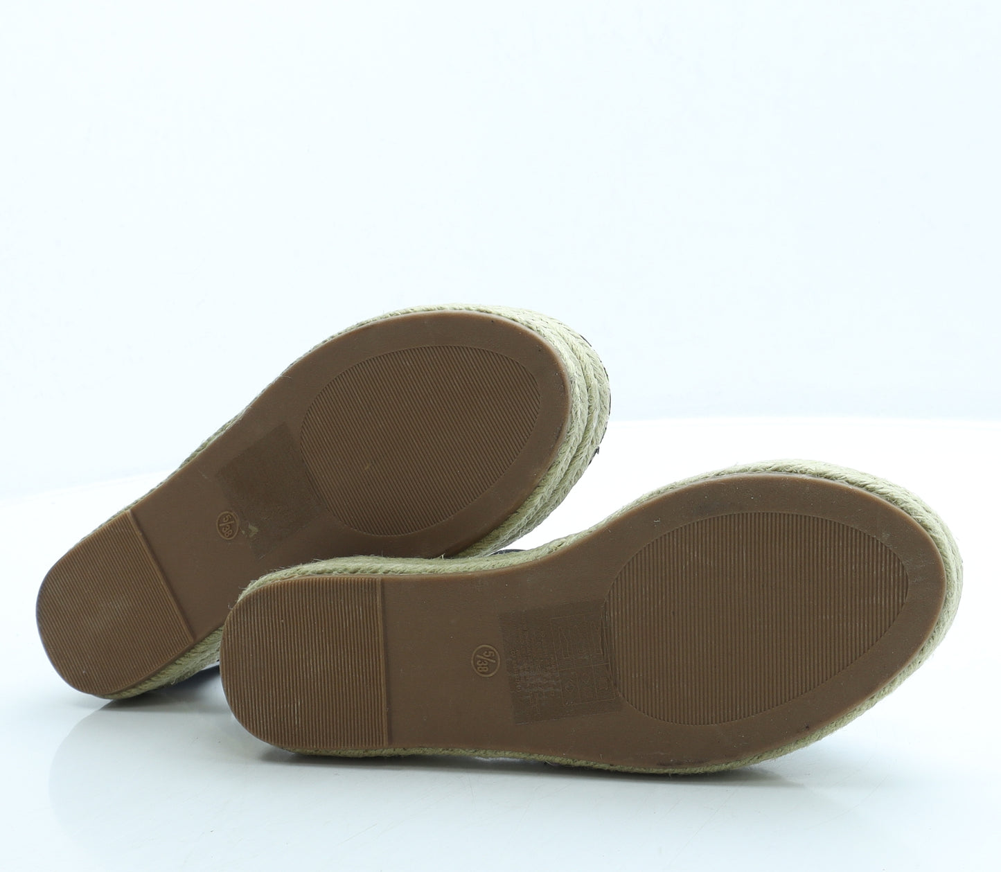 Atmosphere Womens Black Geometric Polyester Espadrille Sandal UK 5 38