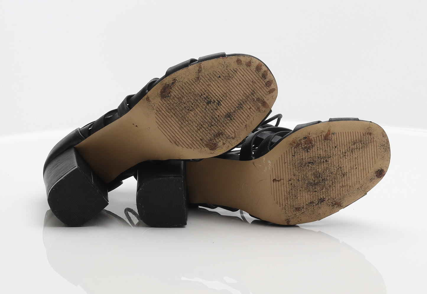 George Womens Black Synthetic Gladiator Heel UK 5 38