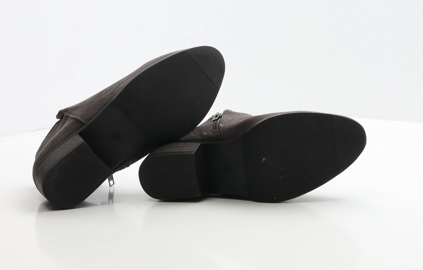 Peacocks Womens Grey Leather Bootie Boot UK 4 37