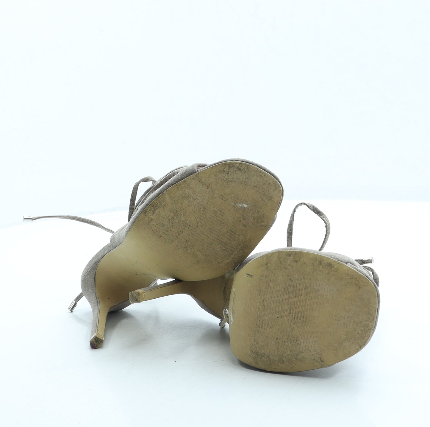 Primark Womens Grey Suede Mule Heel UK 4 37 US 6