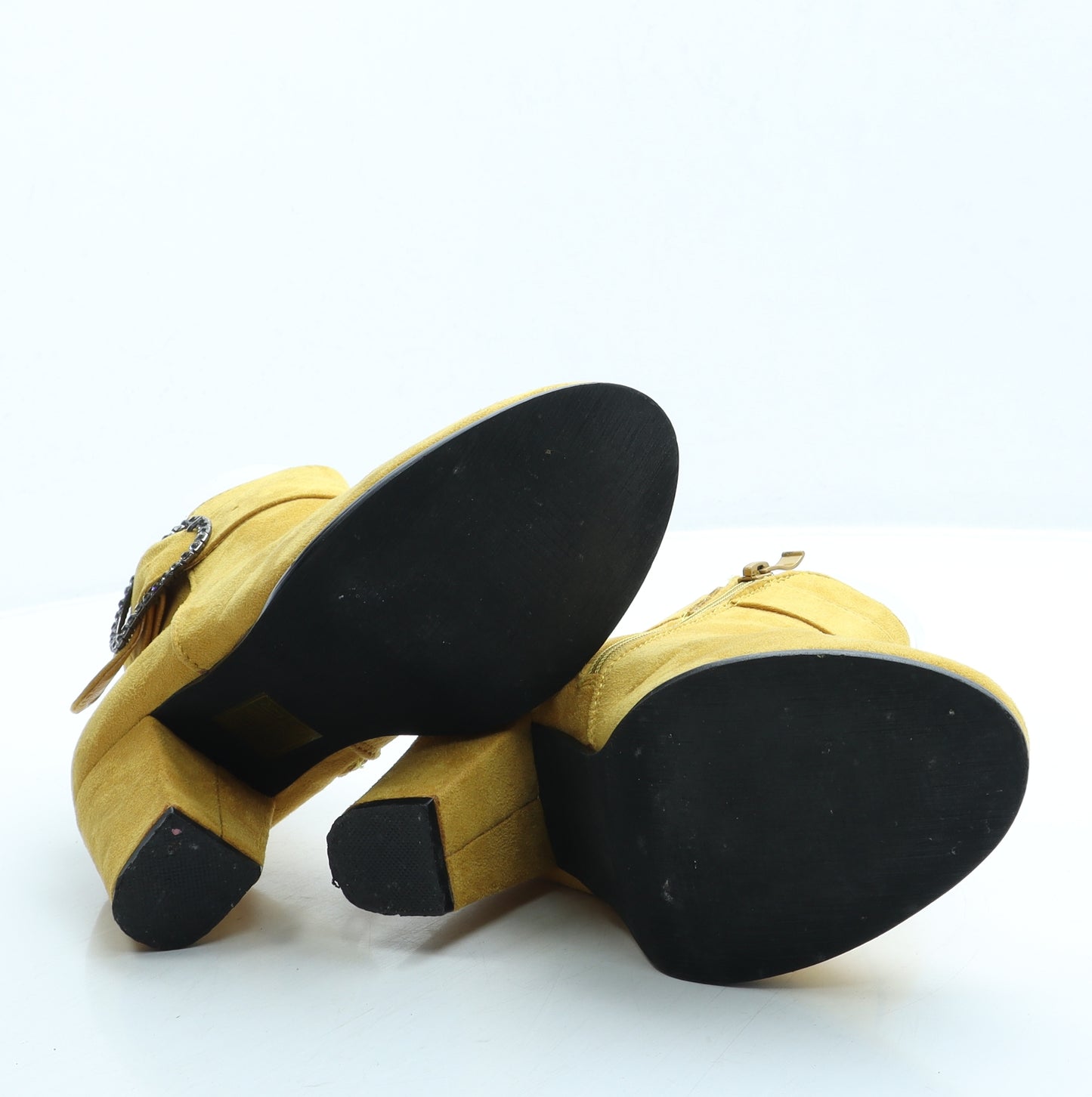 Preworn Womens Yellow Suede Bootie Boot UK 4 37