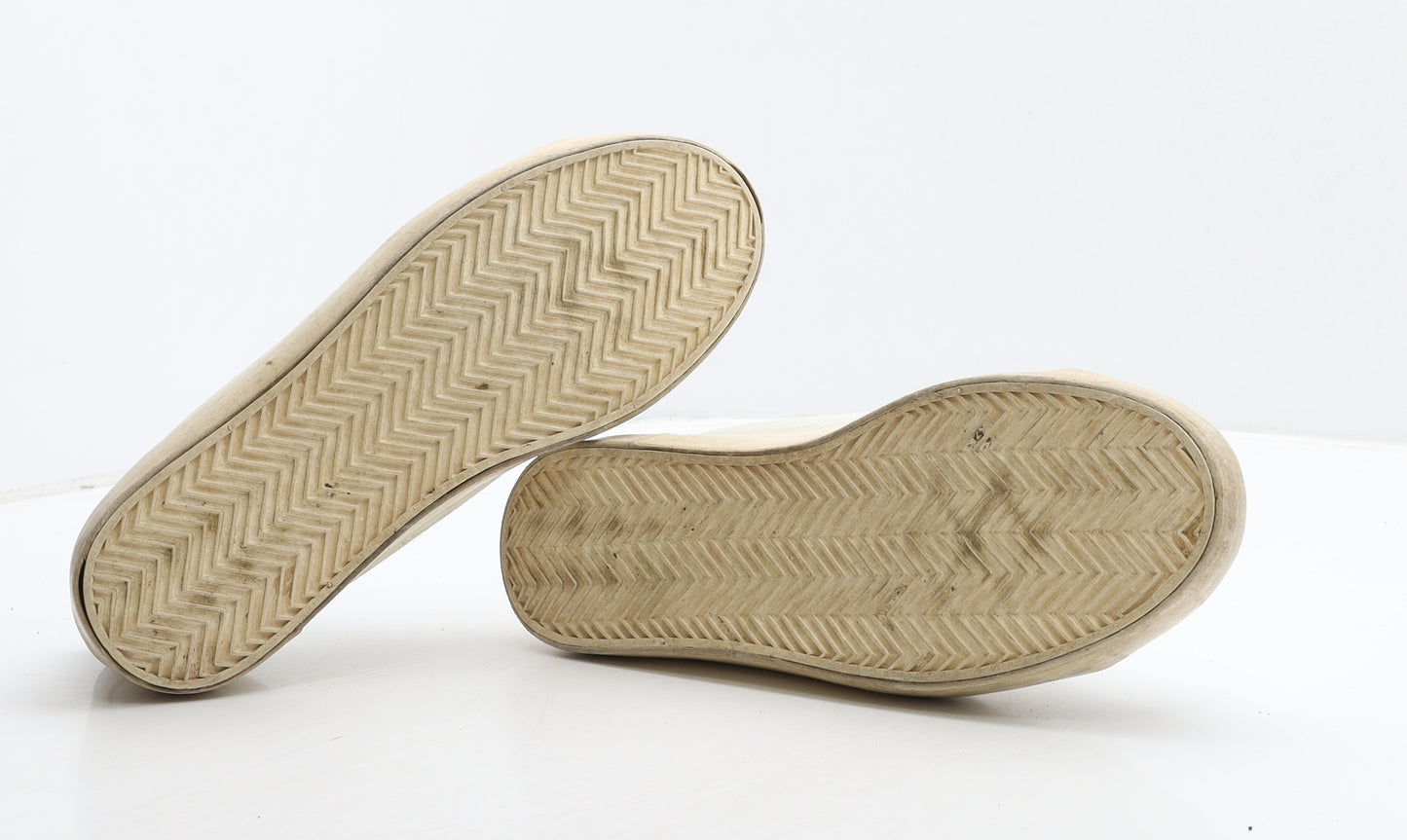 F&F Mens White Leather Trainer UK 7 41