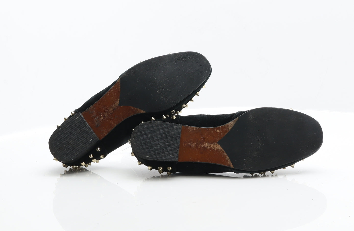 Uterque Womens Black Leather Ballet Flat UK 6 39