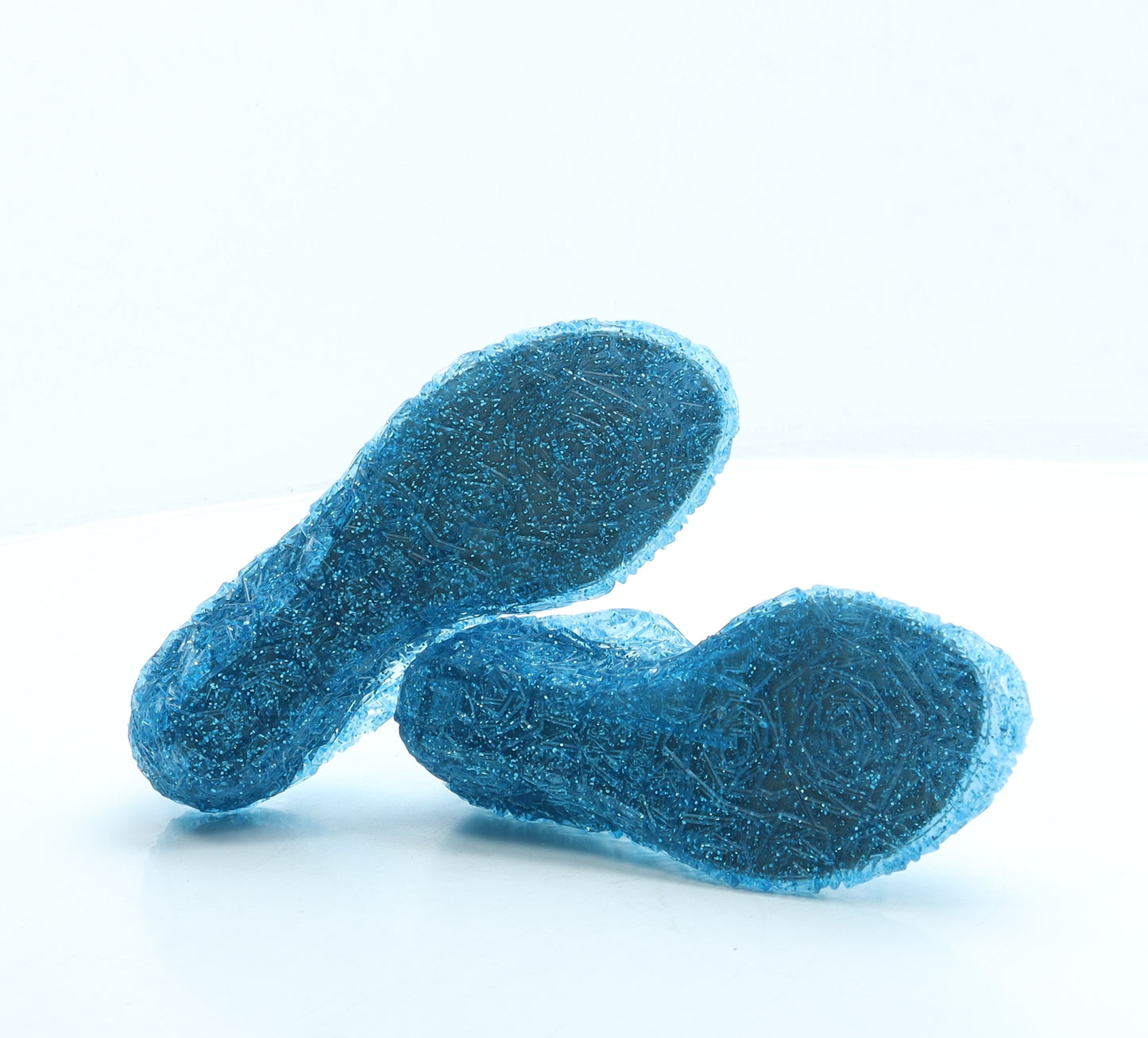 Preworn Girls Blue Floral Rubber Court Heel UK 2 34