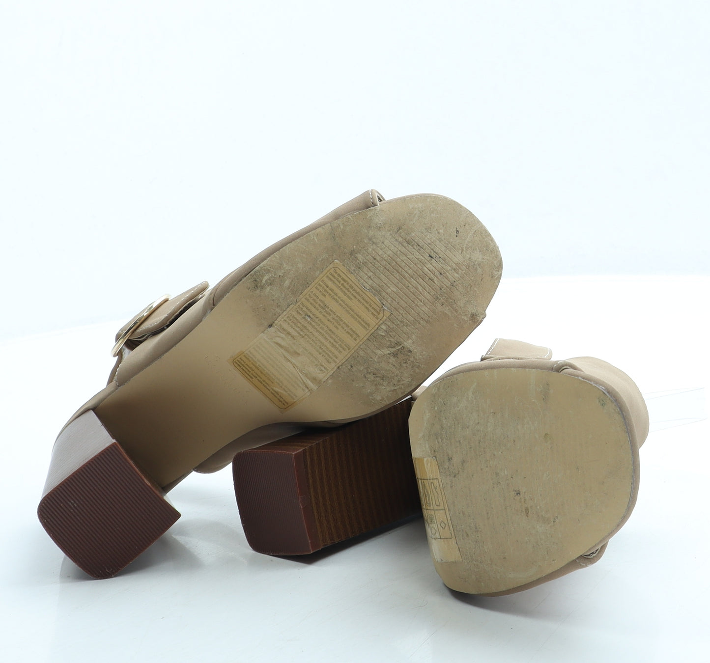 Primark Womens Beige Leather Slingback Heel UK 5 38 US 7