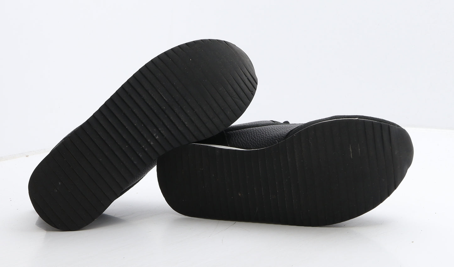 Primark Womens Black Leather Trainer Casual UK 5 38