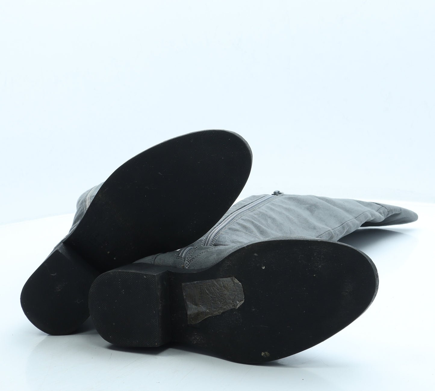 Primark Womens Grey Suede Slip On Boot UK 3 36