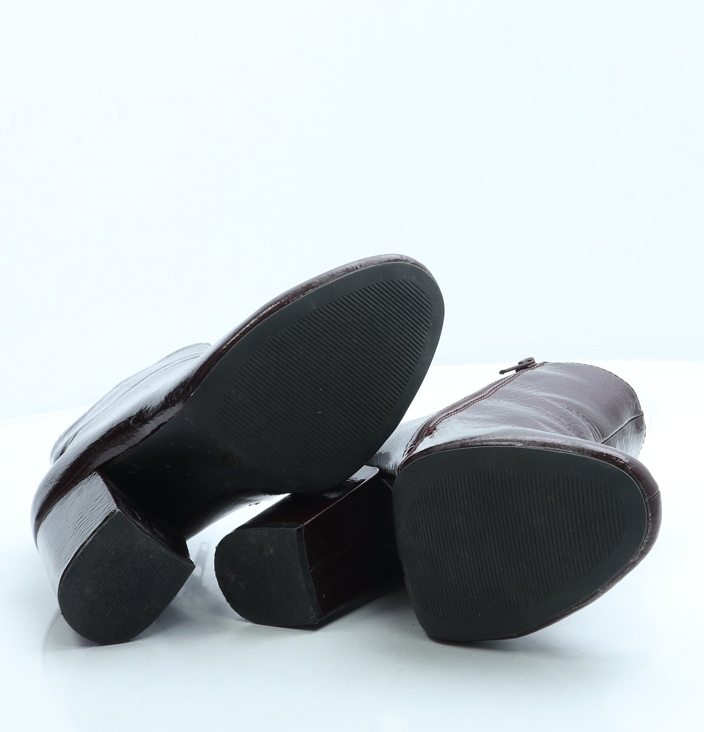 F&F Womens Red Leather Bootie Boot UK 3 36