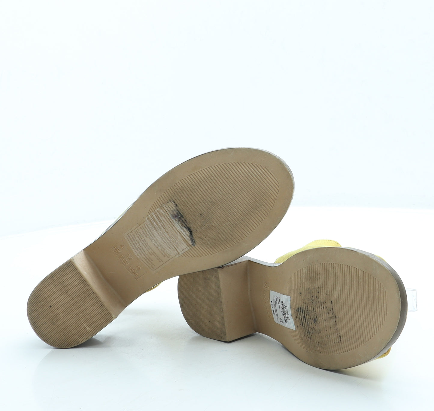 Primark Womens Yellow Suede Slingback Flat UK 4 37 US 6