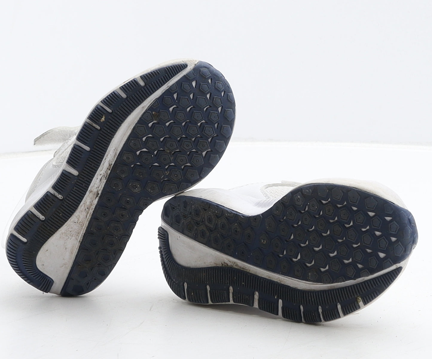 F&F Boys White Fabric Trainer UK 5 22