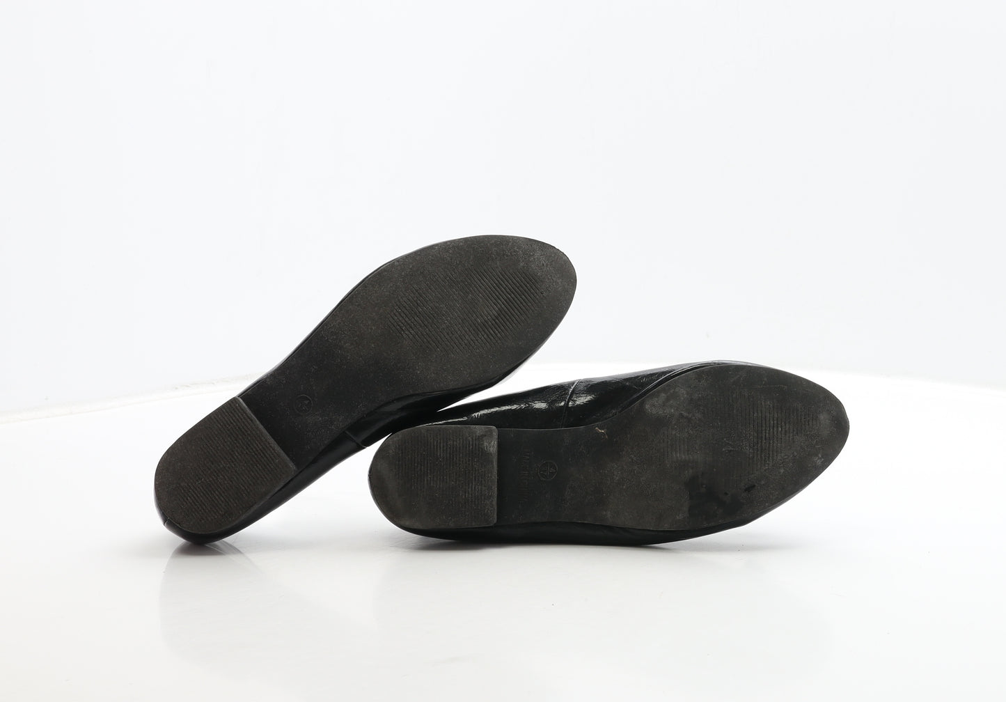 George Womens Black PVC Loafer Flat UK 4 37