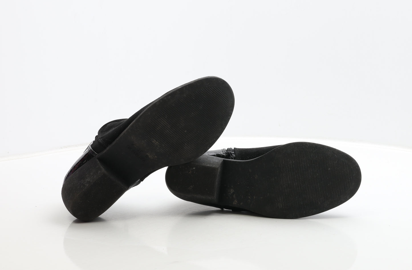 Atmosphere Womens Black Animal Print Suede Chelsea Boot UK 4 37