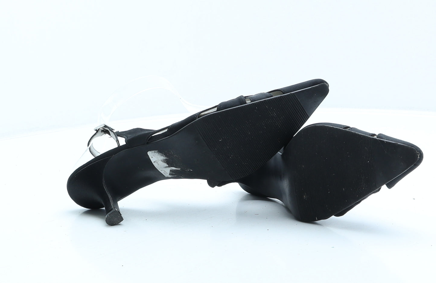 Preworn Womens Black Synthetic Slingback Heel UK 3