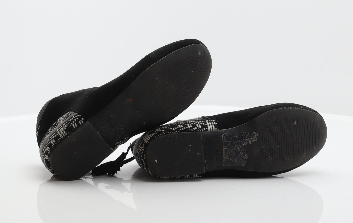 Atmosphere Womens Black Geometric Polyester Bootie Boot UK 4 37