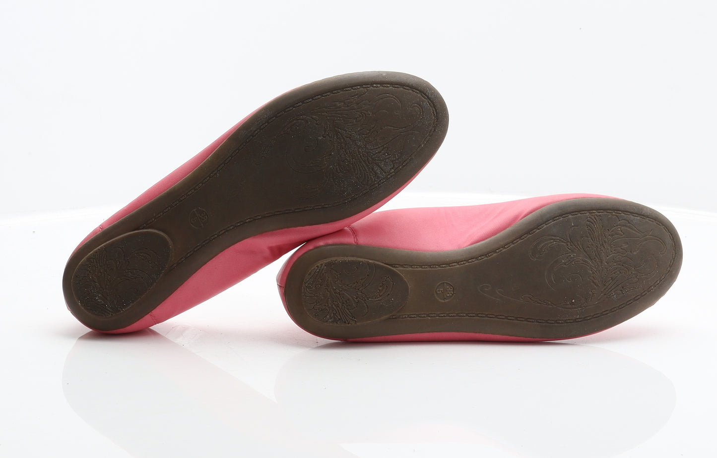 Preworn Womens Pink Synthetic Ballet Flat UK 5 38