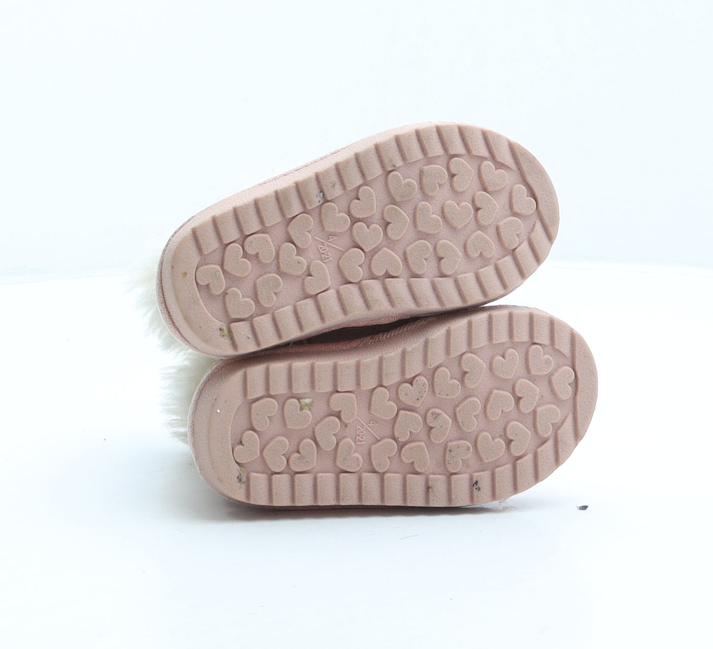 Preworn Girls Pink Suede Shearling Style Boot UK 4