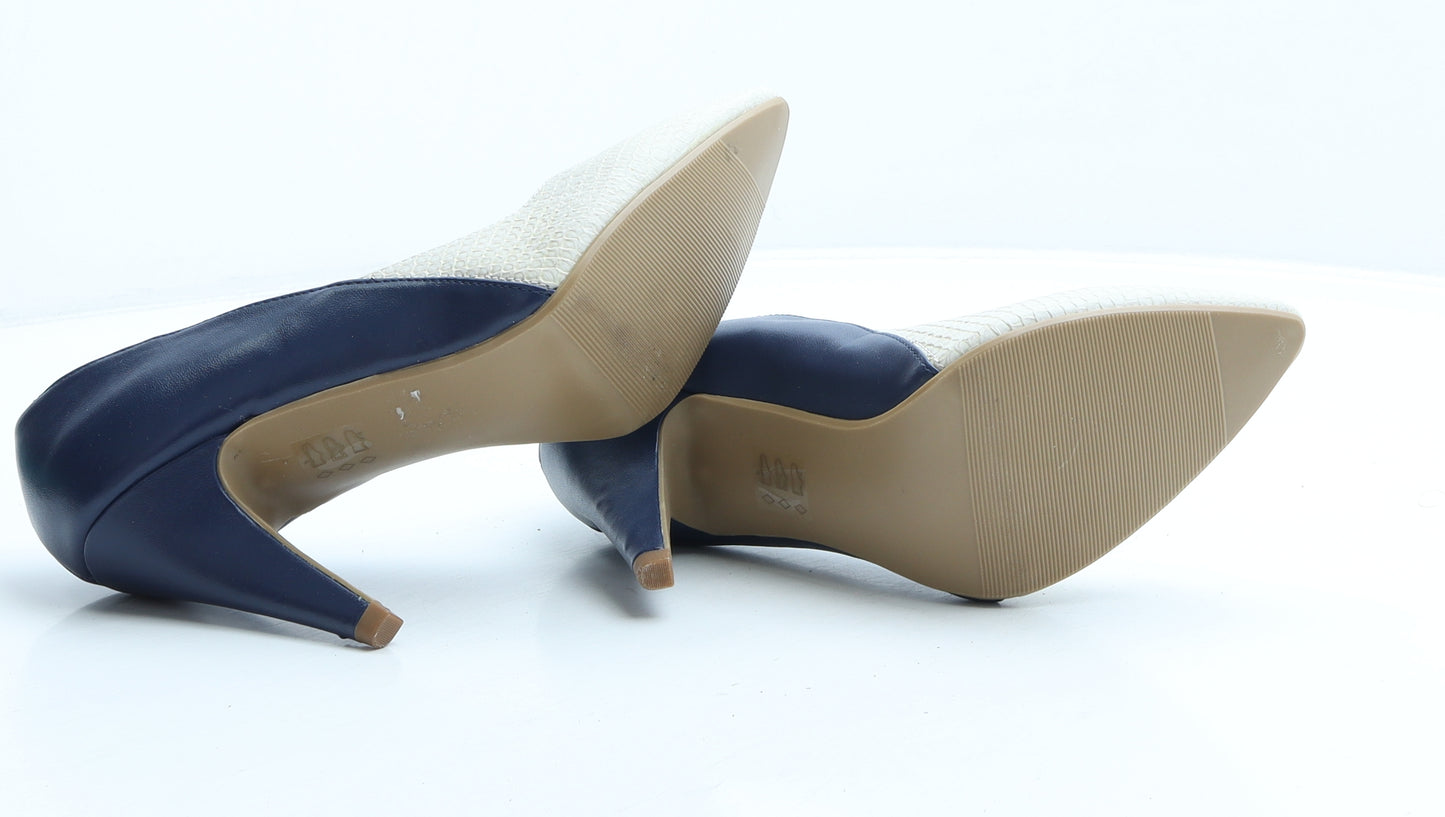 Emilio Luca X Womens Blue Colourblock Synthetic Court Heel UK 3