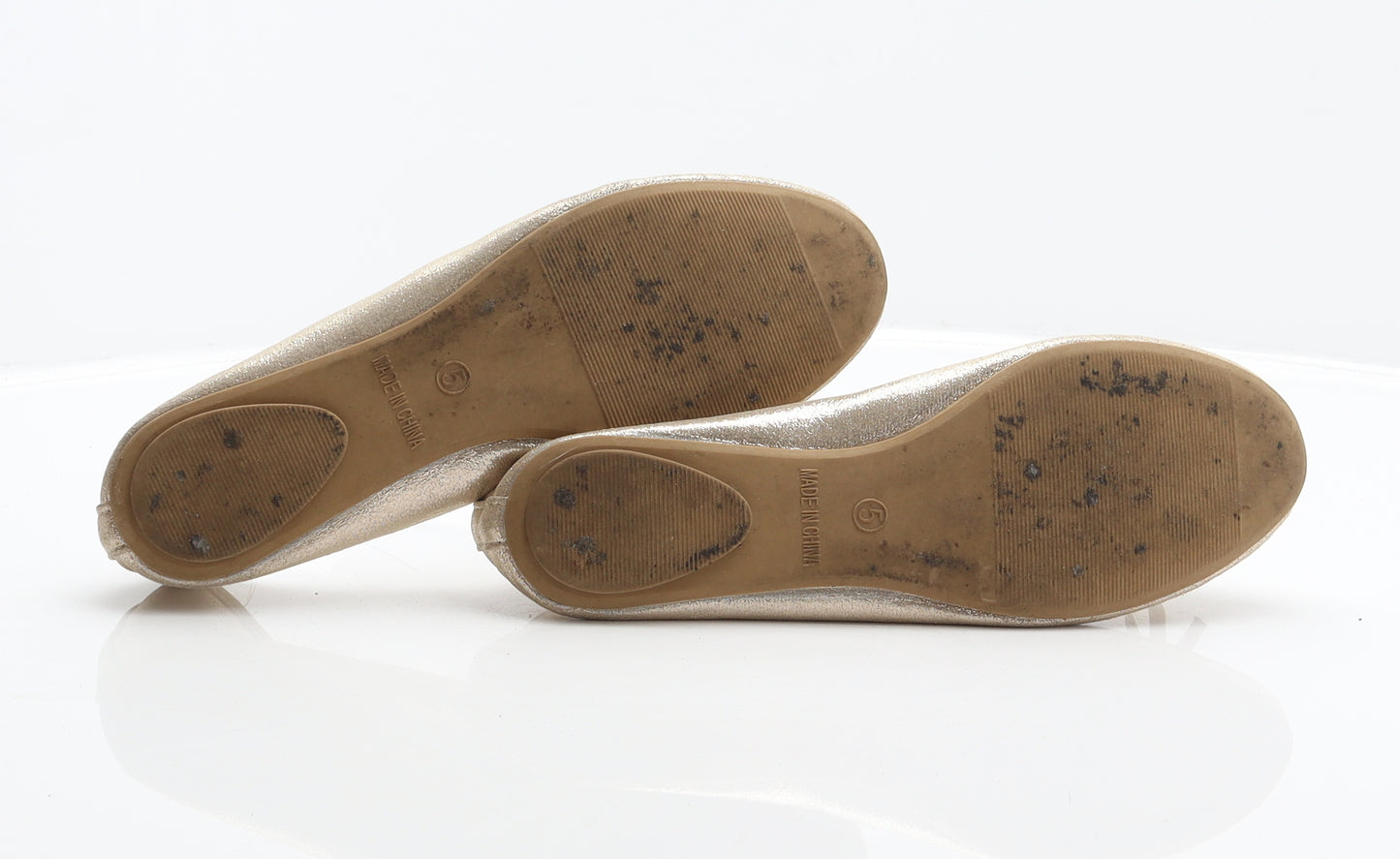 George Womens Gold Polyester Ballet Flat UK 5 38