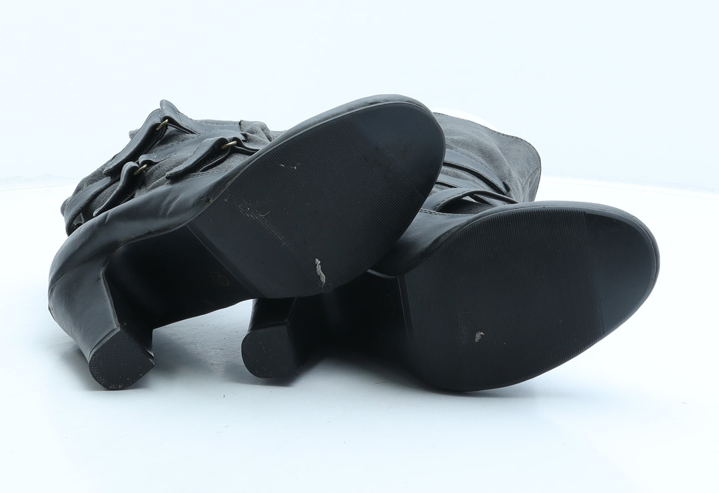 Atmosphere Womens Grey Suede Biker Boot UK 4