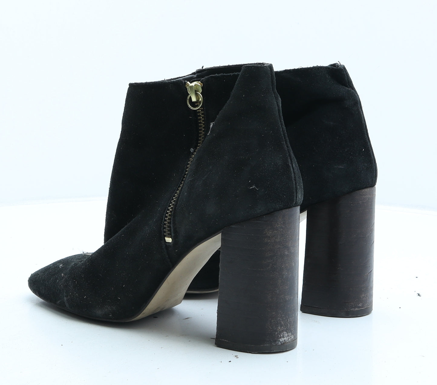 Preworn Womens Black Suede Bootie Boot UK 7