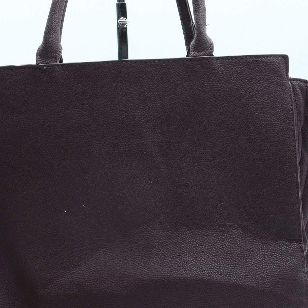 Primark Womens Purple Geometric Leather Top Handle Bag Size Large