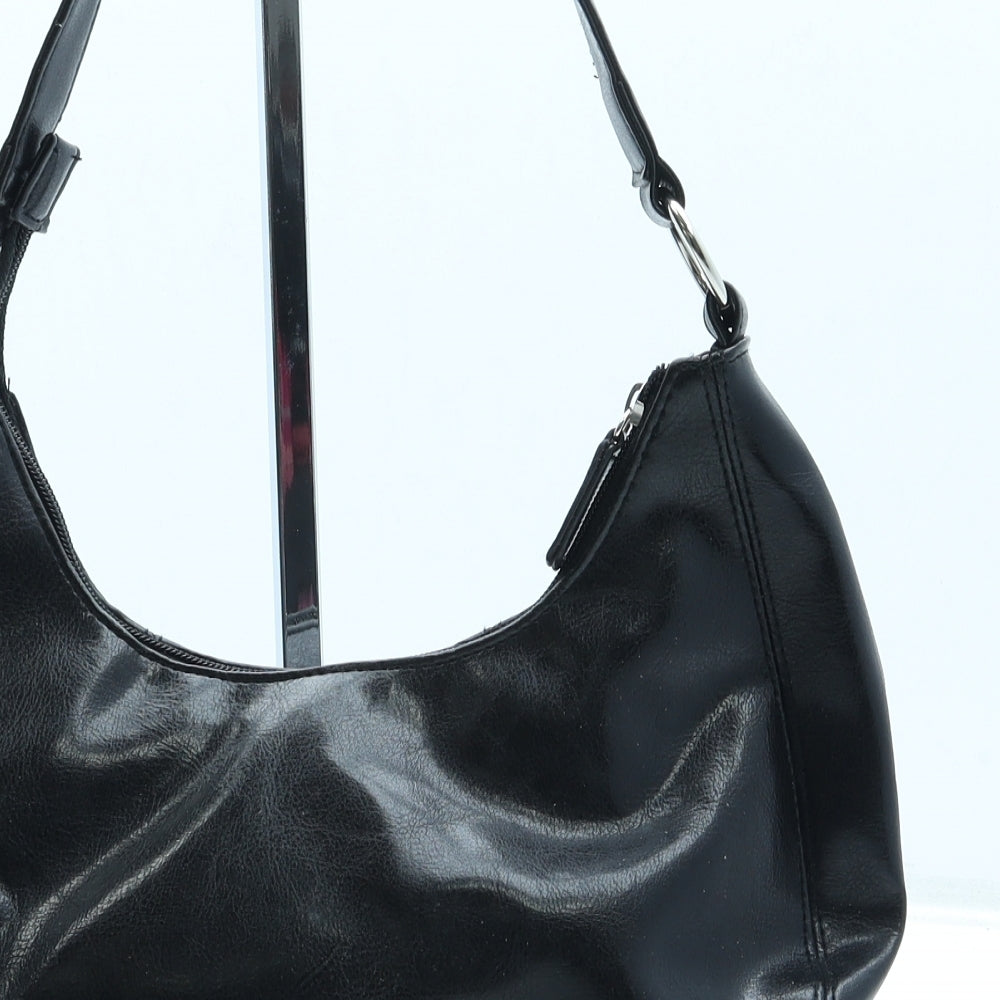 F&F Womens Black Leather Shoulder Bag Size Small