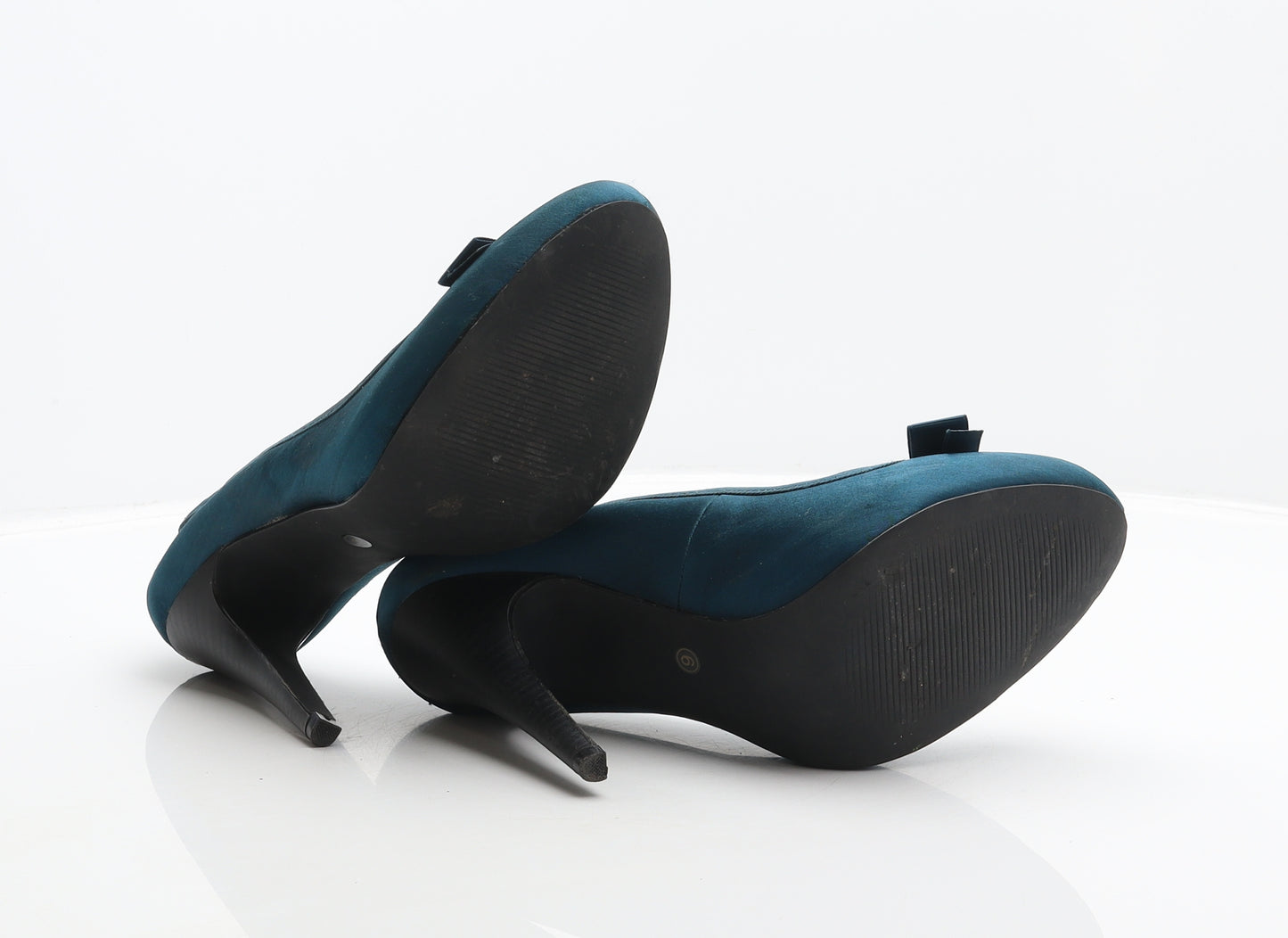 F&F Womens Blue Polyester Court Heel UK 6 39