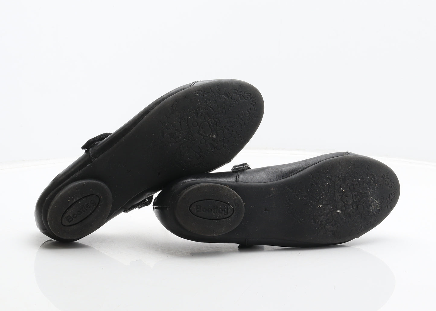 Bootleg Girls Black Leather Mary Jane Flat UK 4 37