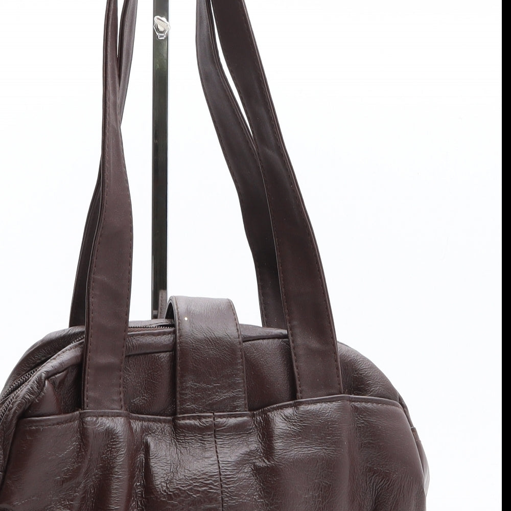 Casa di Borse Womens Brown Polyethylene Shoulder Bag Size Small