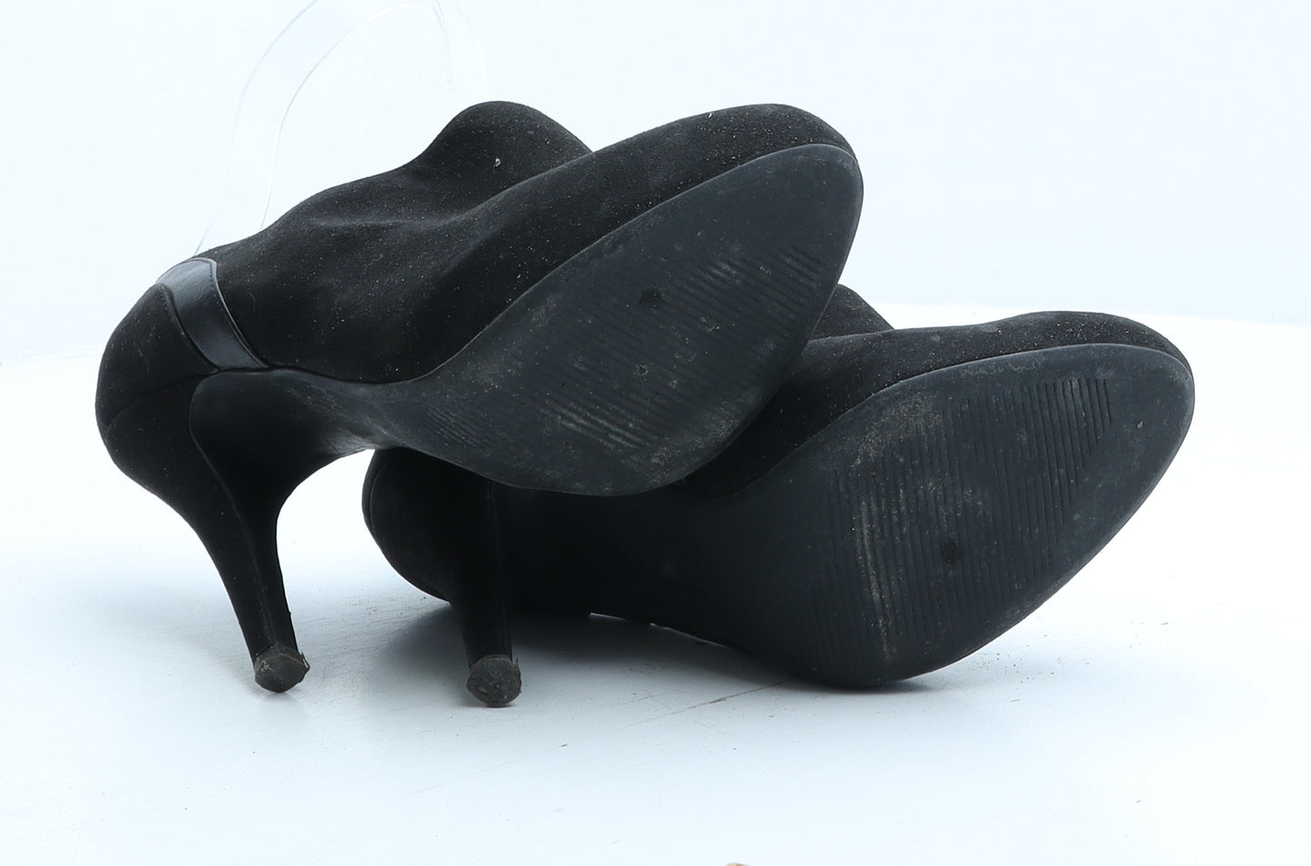 Preworn Womens Black Suede Bootie Boot UK 5