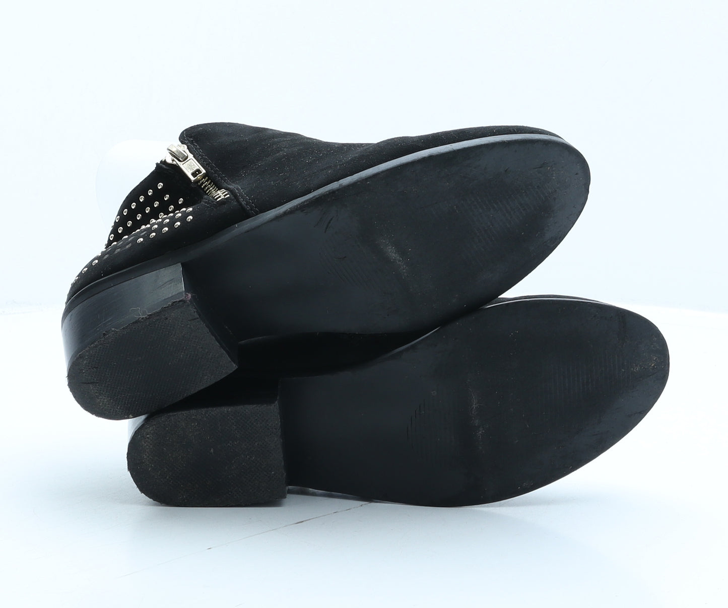 Peacocks Womens Black Suede Biker Boot UK 4 37