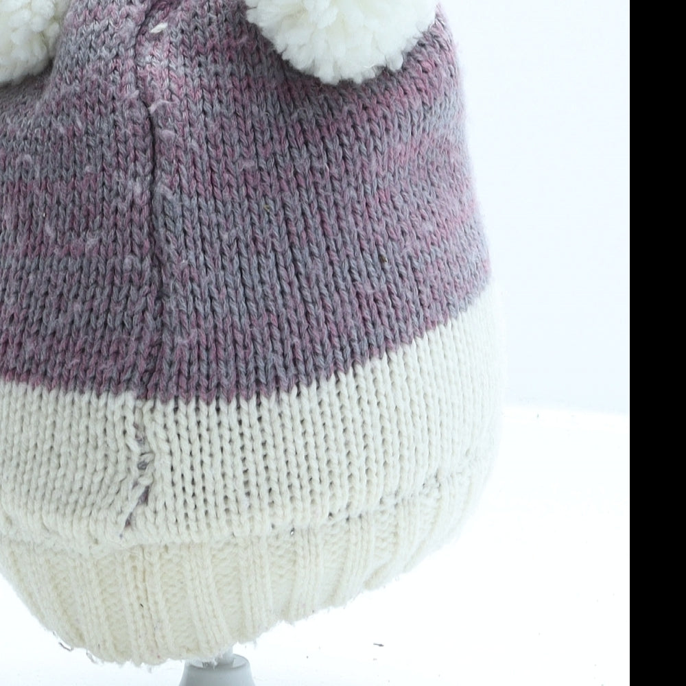 John Lewis Girls Multicoloured Geometric Acrylic Beanie One Size - Penguin