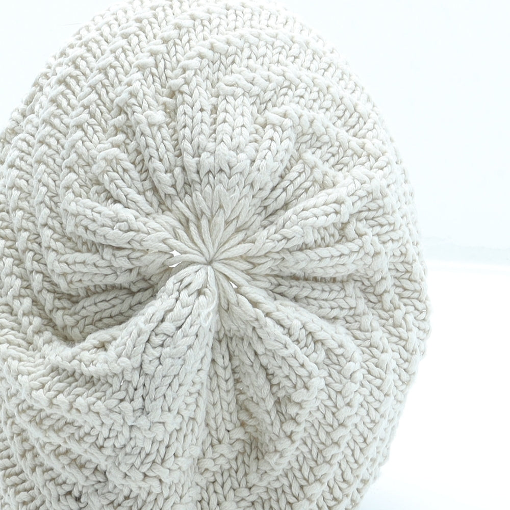 BIG STAR Mens Beige Acrylic Slouch Hat Size L